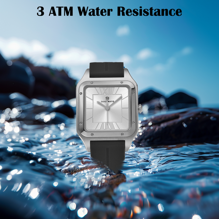 Carls Pearl White Square Analog