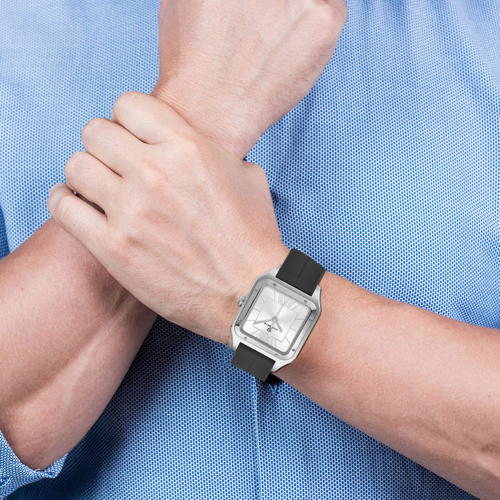 Carls Pearl White Square Analog