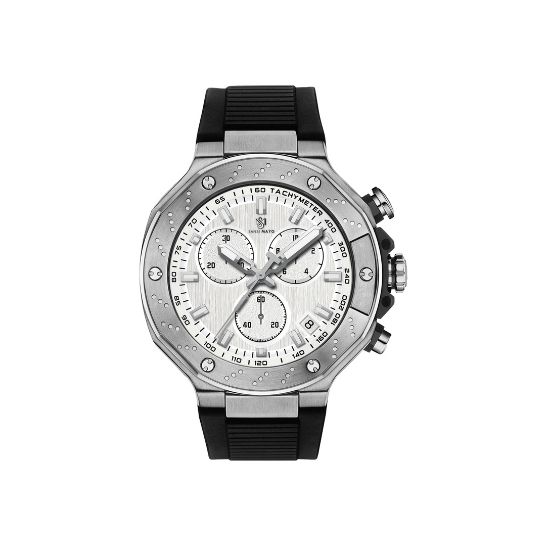 Romano Dual Dial White – Sansi Mayo Men's Watch