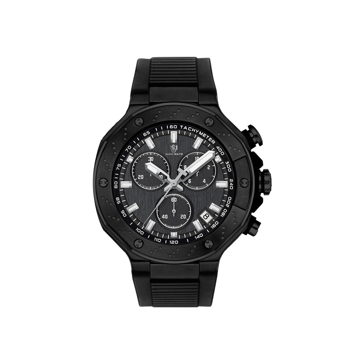 Sansi Mayo Romano All-Black Men’s Watch — Black Dial, Black Silicone Strap