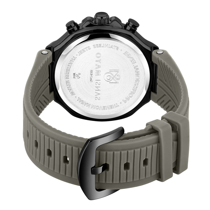 Sansi Mayo Romano Grey Dial Men’s Watch — Black Case & Silicone Strap