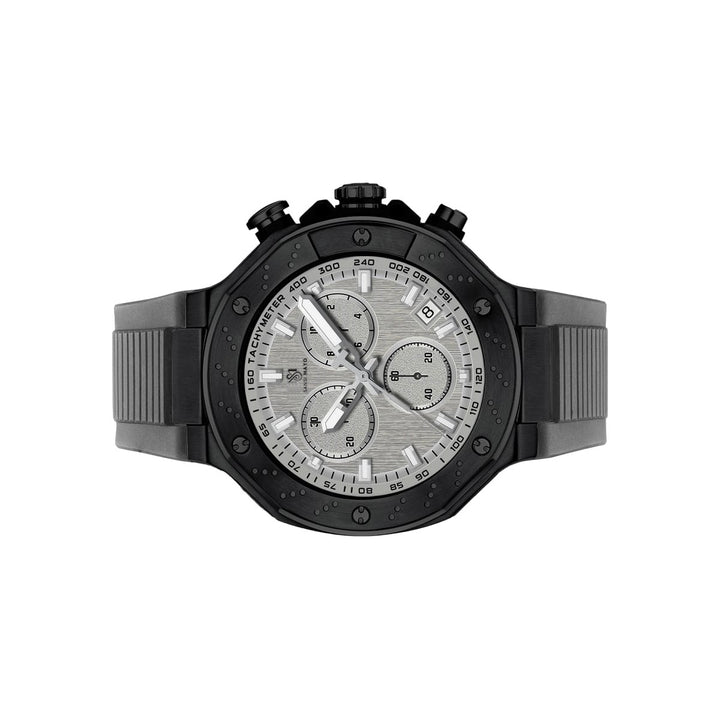Sansi Mayo Romano Grey Dial Men’s Watch — Black Case & Silicone Strap