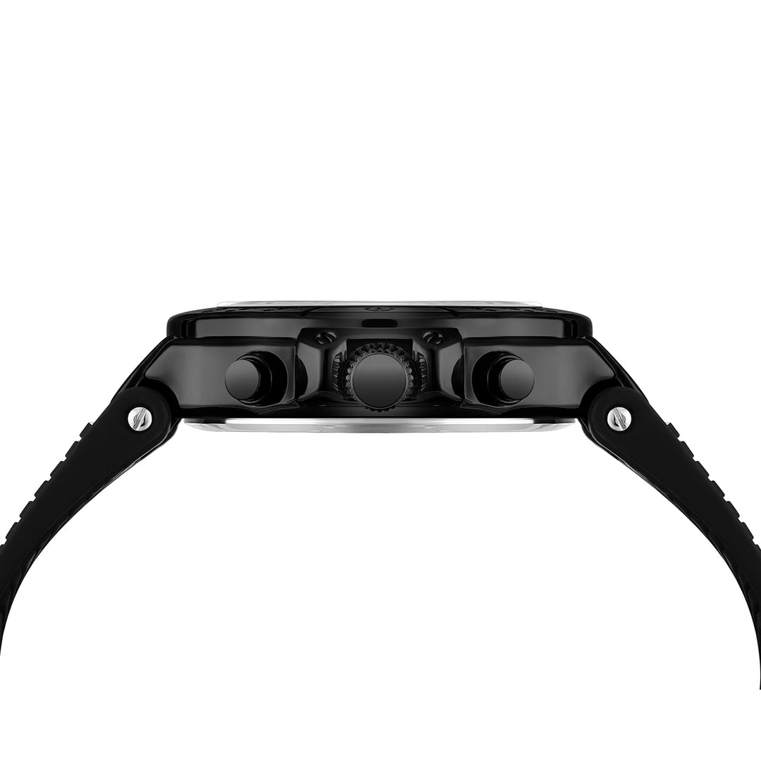 Sansi Mayo Romano White Dial Men’s Watch — Black Case & Silicone Strap