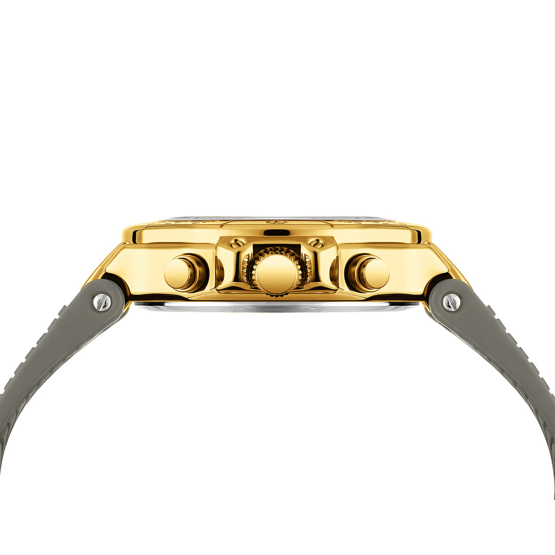 Sansi Mayo Romano Grey Dial Watch — Grey Strap, Gold Case for Men