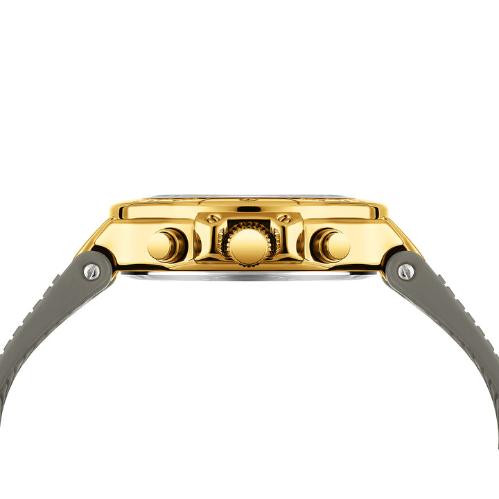 Sansi Mayo Romano Grey Dial Watch — Grey Strap, Gold Case for Men