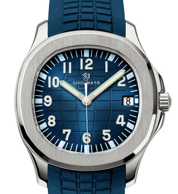 Alpha Round Blue Steel Wrist Watch