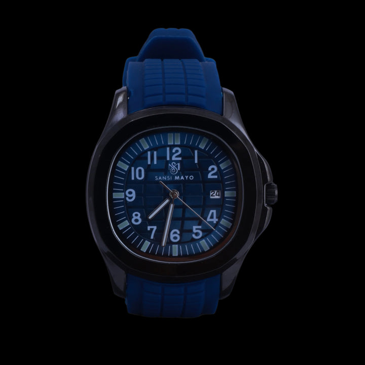 Alpha Round Onyx Blue Wrist Watch