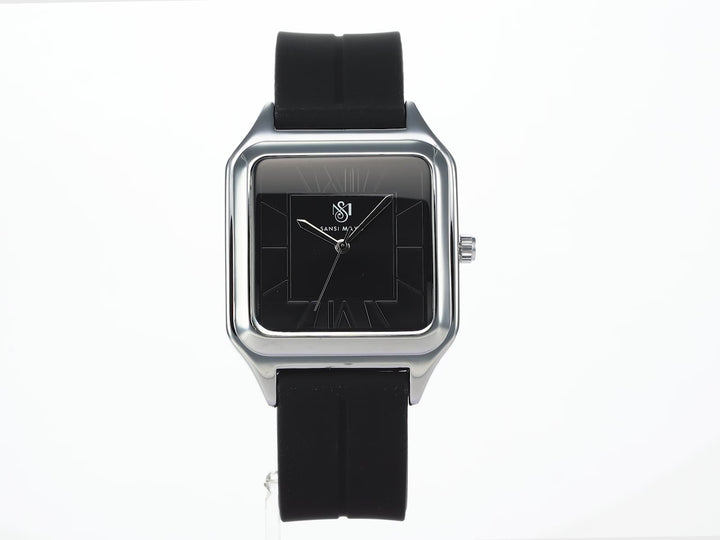Carls Charcoal Black Square Analog