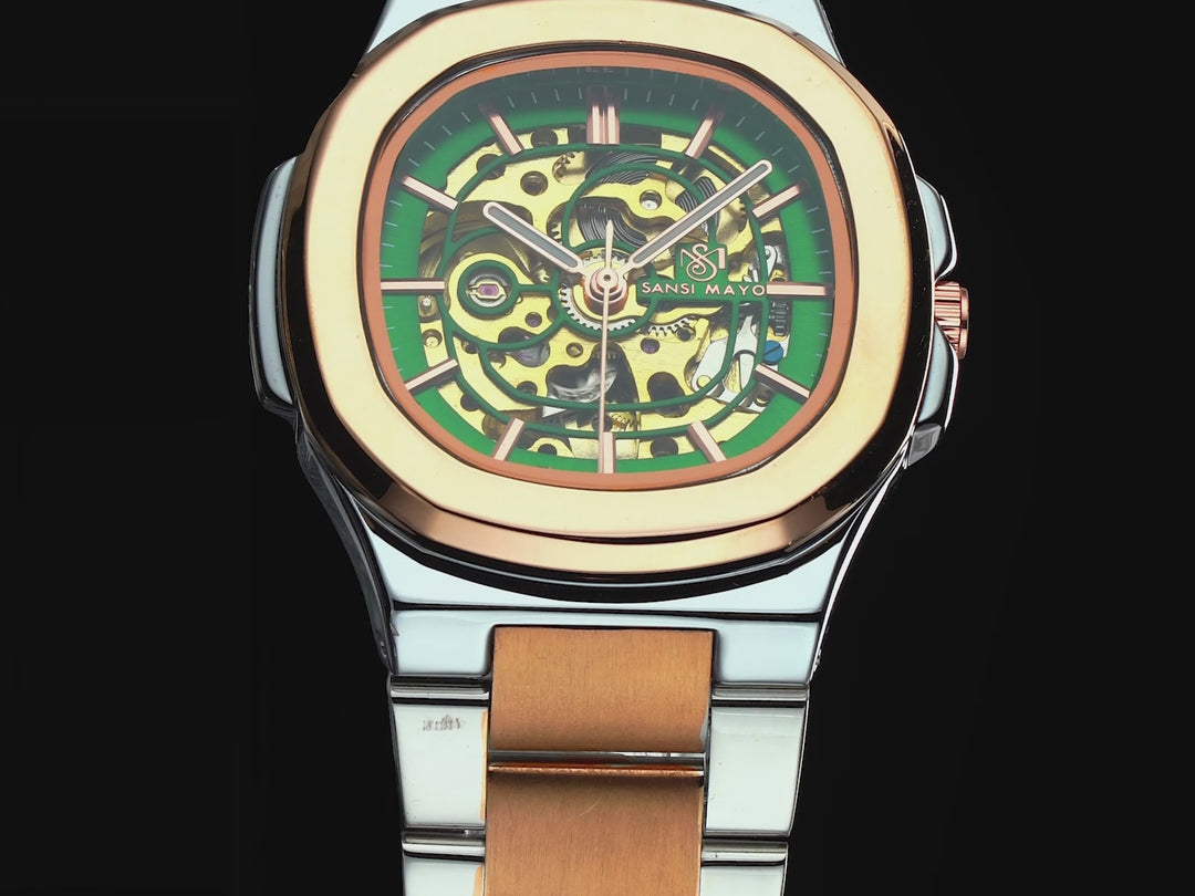 Sansi Mayo Zeus Automatic Mechanical Watch — Green Gold Edition