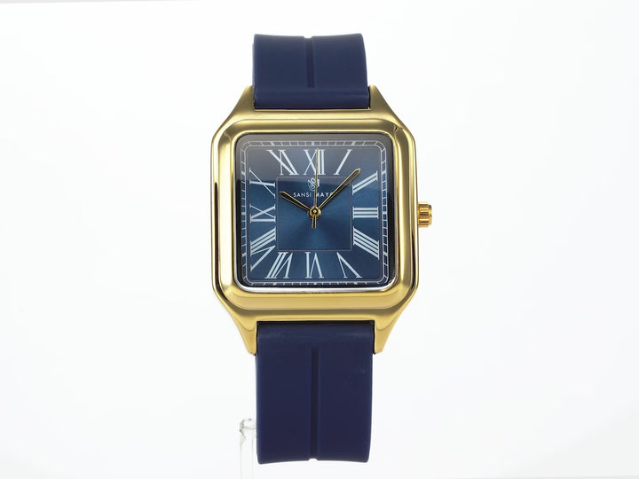 Albert Azure Blue Square Analog