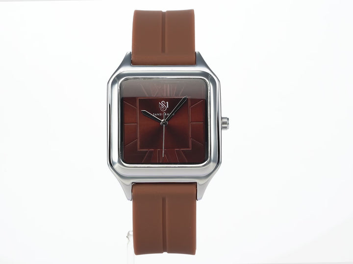 Carls Mocha Brown Square Analog