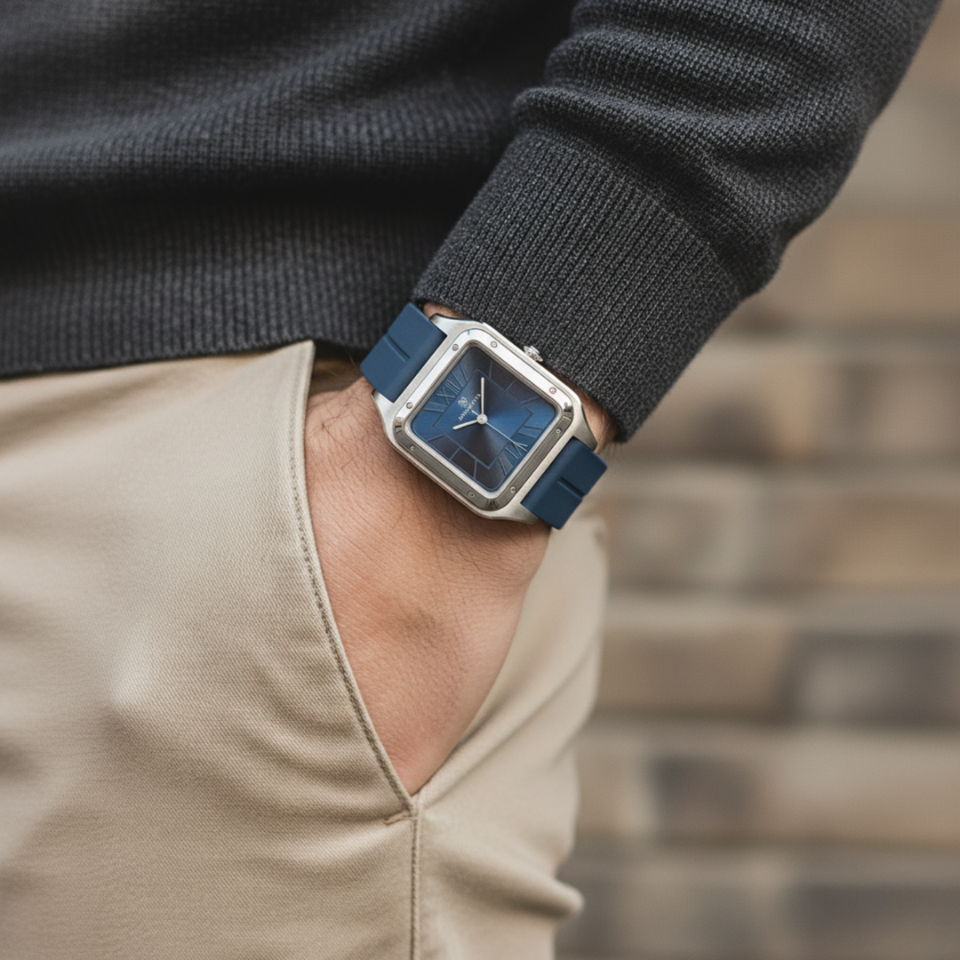 Navy Blue Square Analog