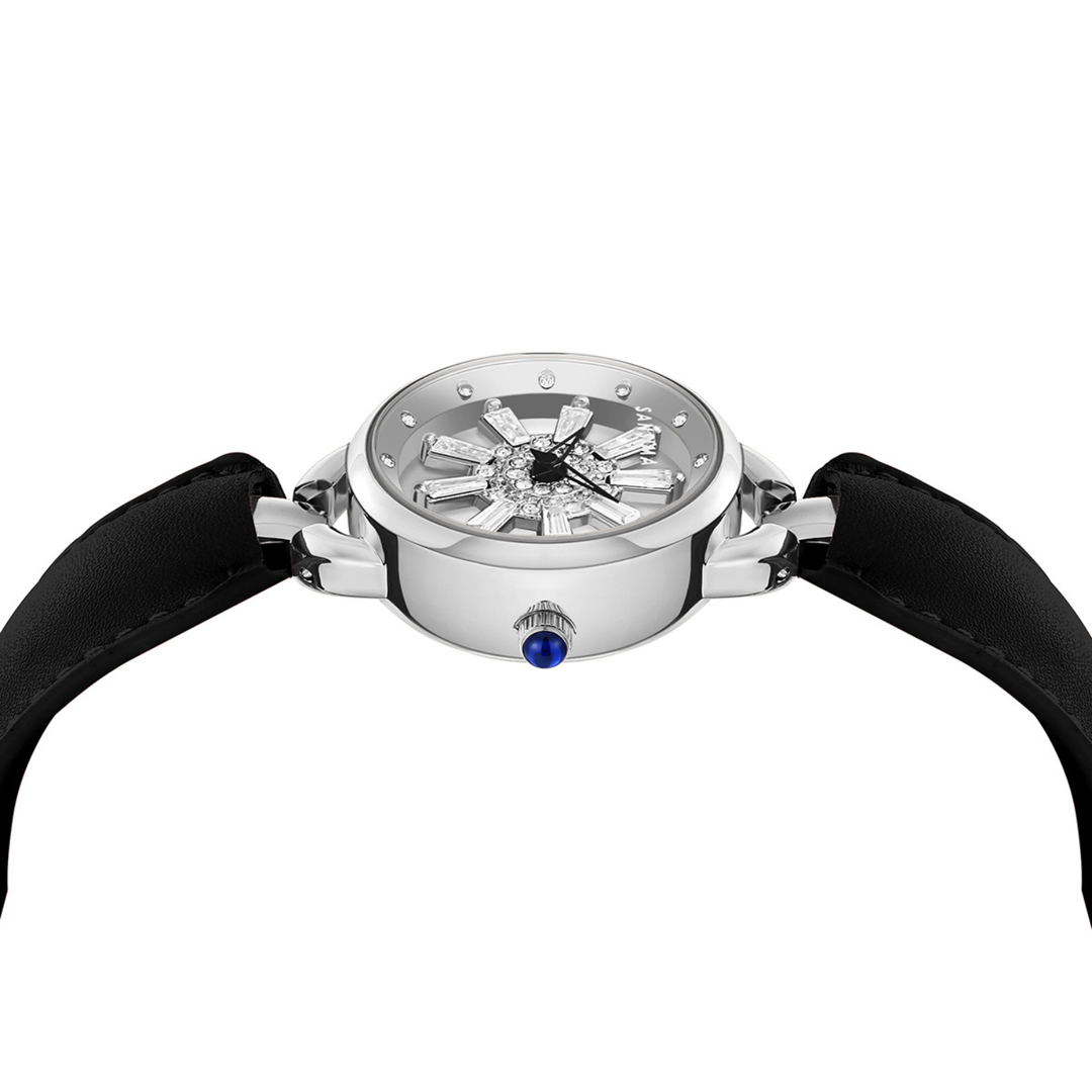Aurora Black Silver Quartz Watch