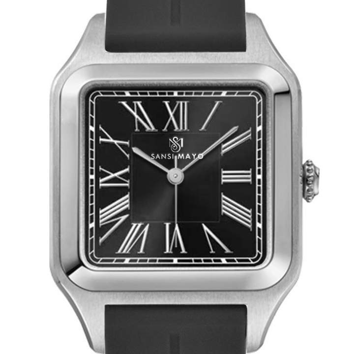 Charcoal Black Square Analog