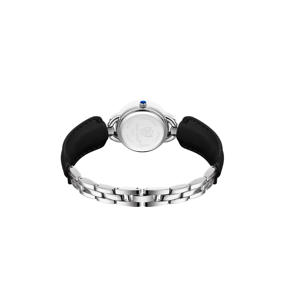 Aurora Black Silver Quartz Watch