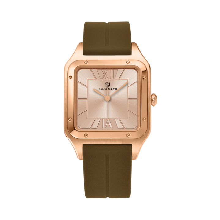 Rose Gold Elegance Square Analog
