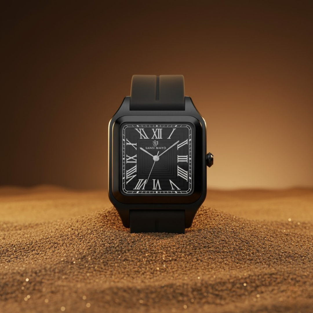 Onyx Black Square Magnetic Analog