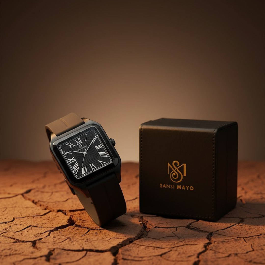 Onyx Black Square Magnetic Analog