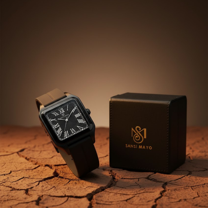Onyx Black Square Magnetic Analog