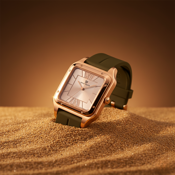 Rose Gold Elegance Square Analog