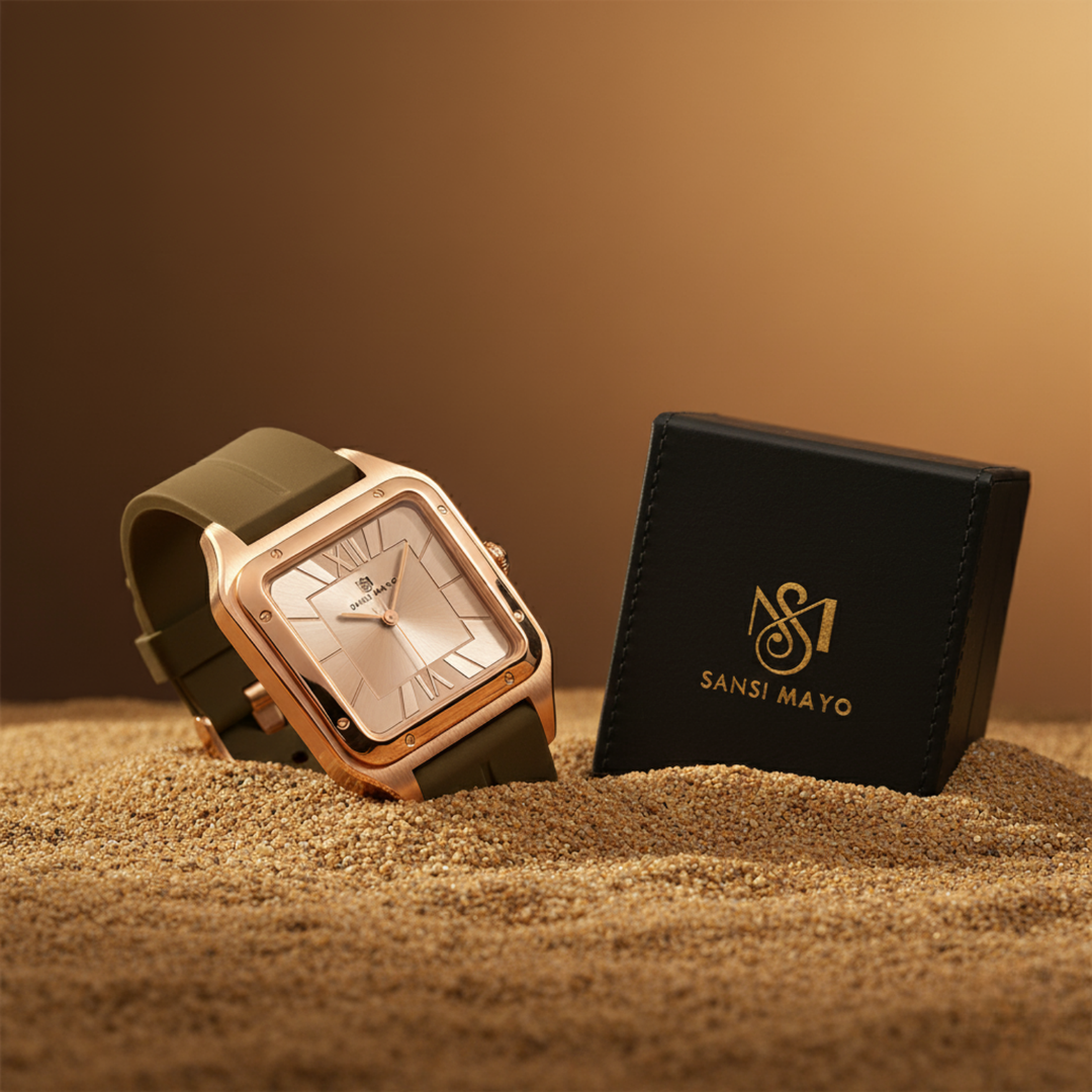 Rose Gold Elegance Square Analog