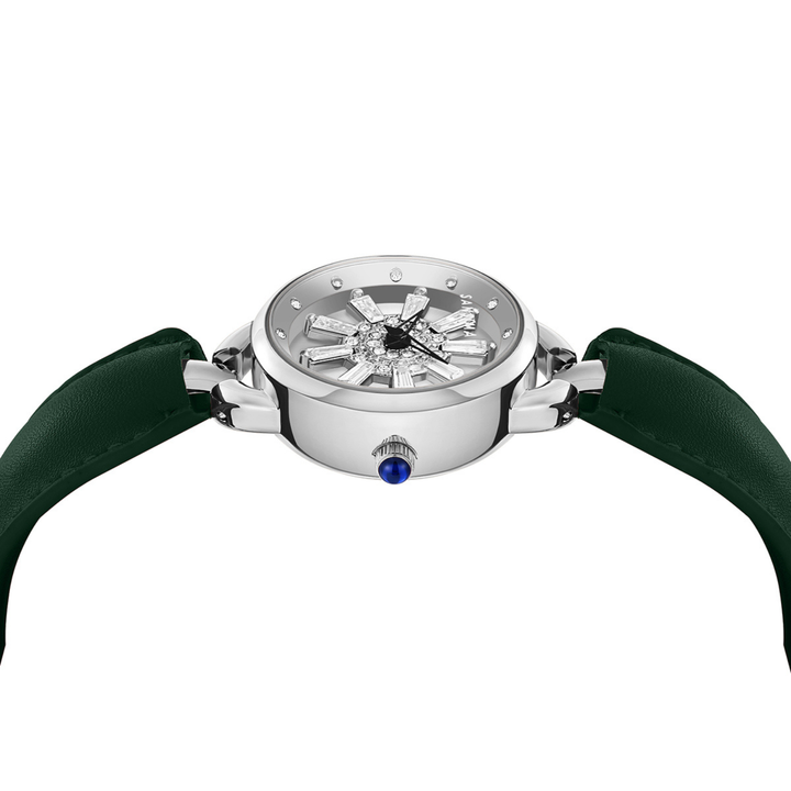 Aurora Green Silver Quartz Watch