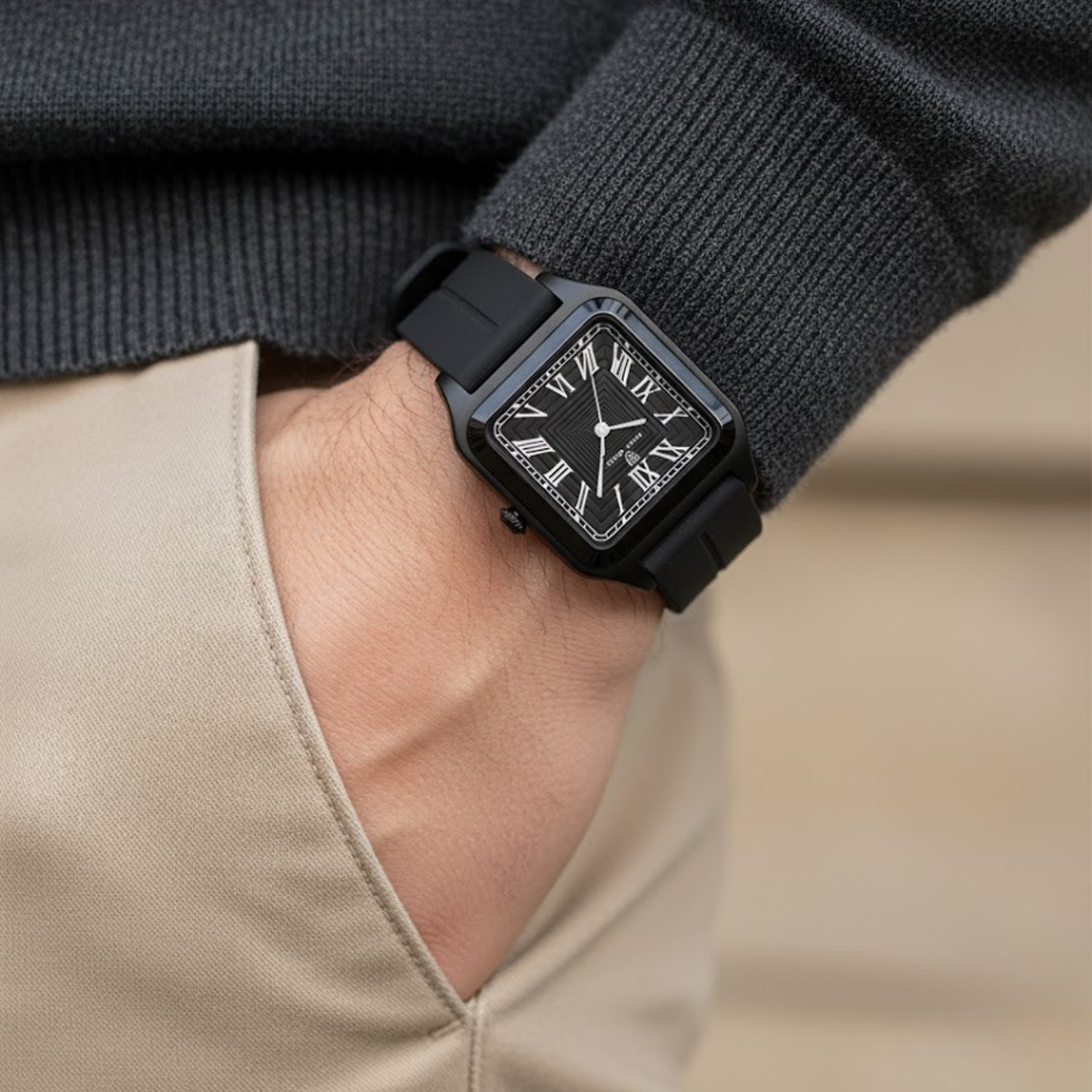 Onyx Black Square Magnetic Analog