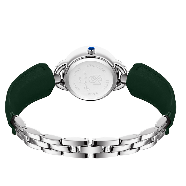 Aurora Green Silver Quartz Watch