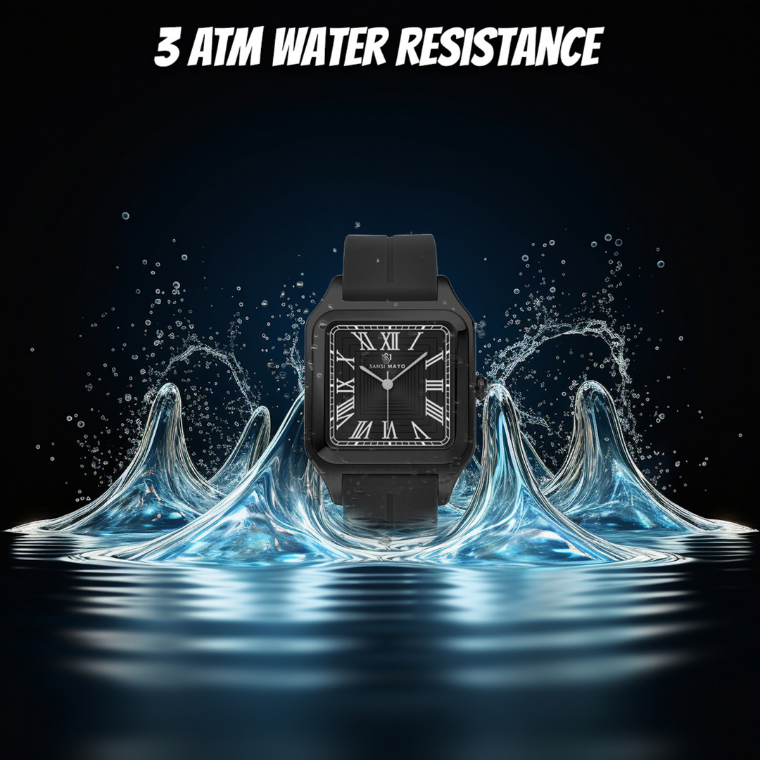 Onyx Black Square Magnetic Analog