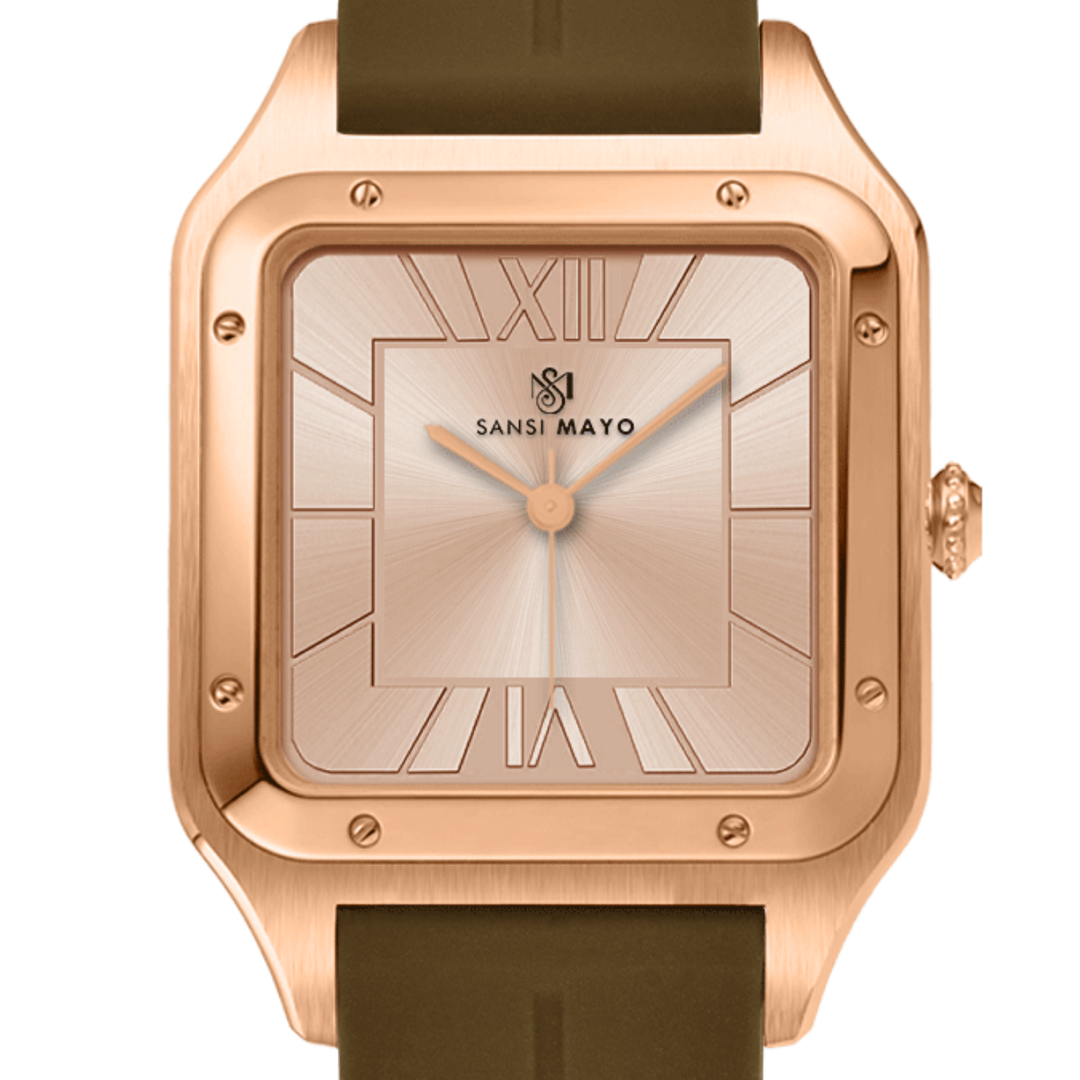 Rose Gold Elegance Square Analog