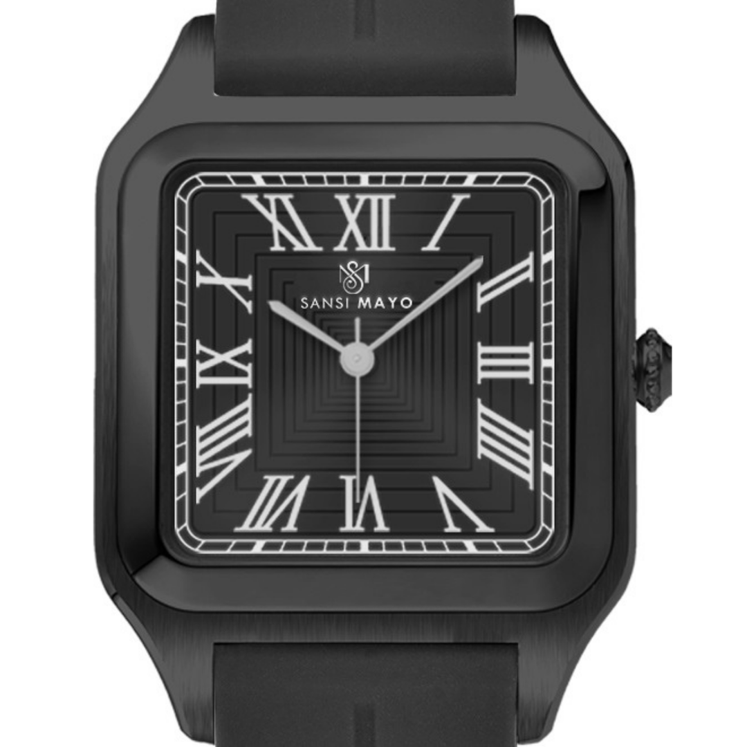 Onyx Black Square Magnetic Analog