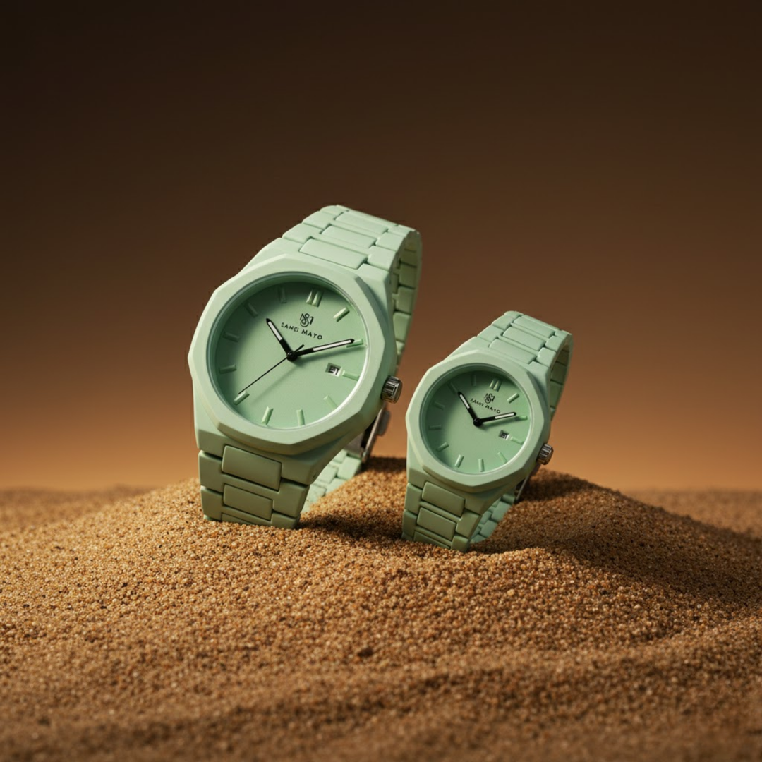 Couple Sea Green Elegance Wrist Watch Sets