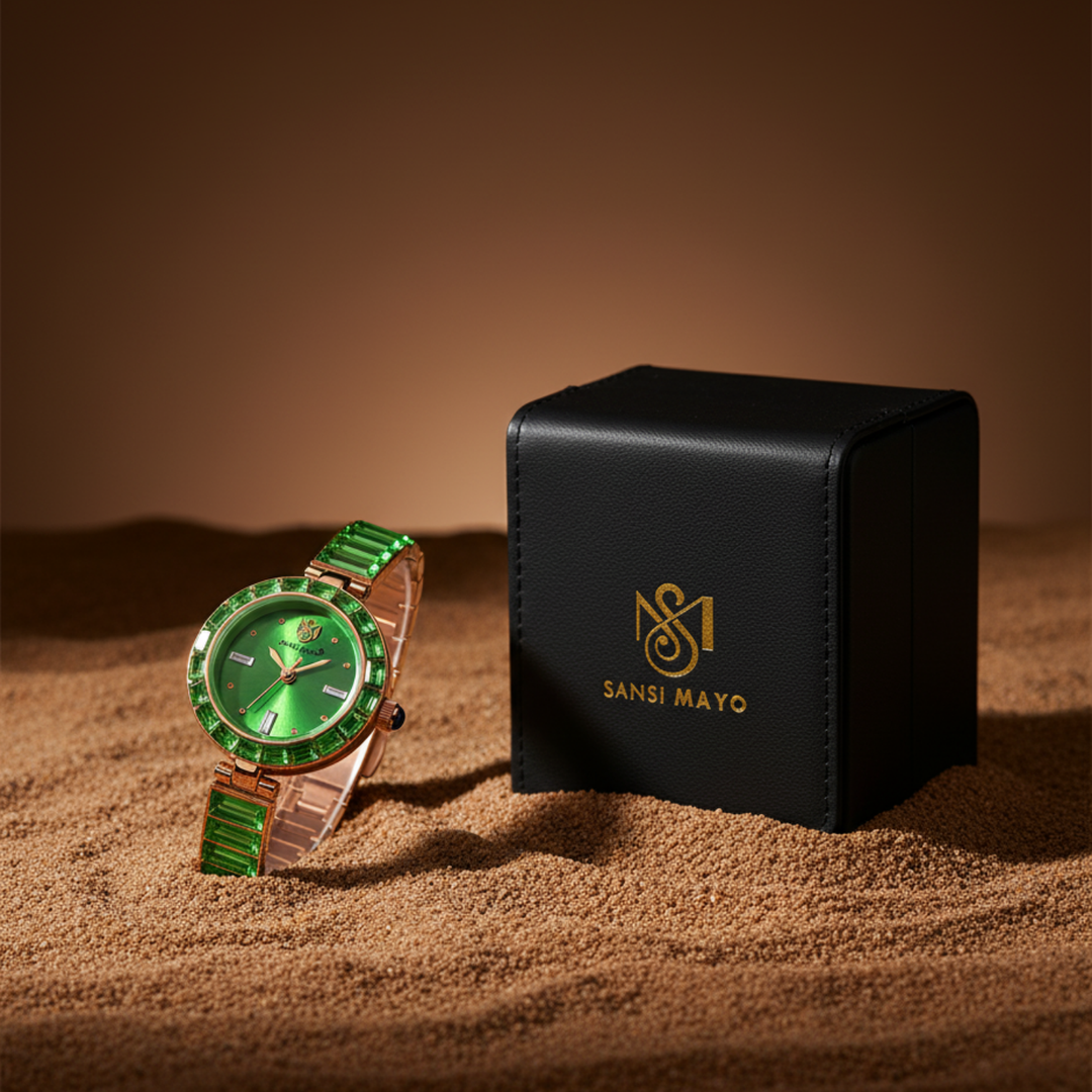 Egyptian Stone Rose Gold Green Women’s Watch