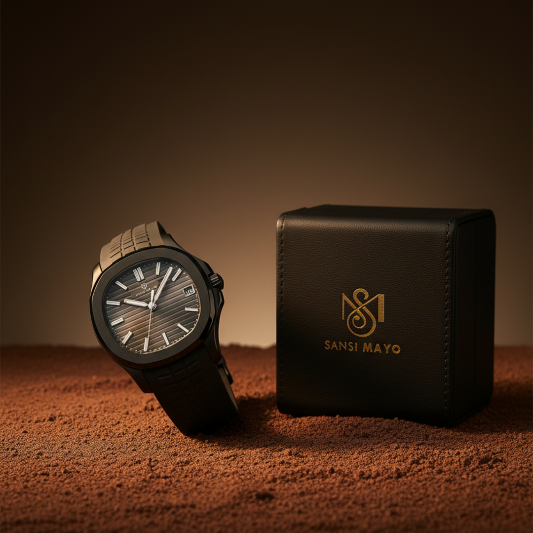 Round Stealth Gray Wrist Watch