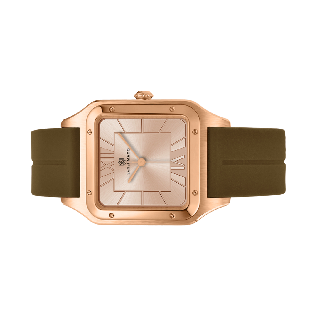 Rose Gold Elegance Square Analog