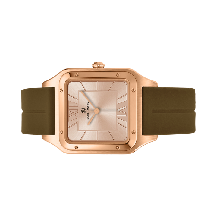 Rose Gold Elegance Square Analog