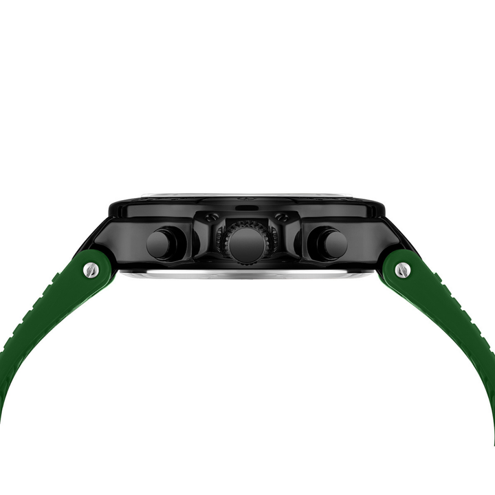 Romano Green Dial Men’s Watch — Black Case & Silicone Strap