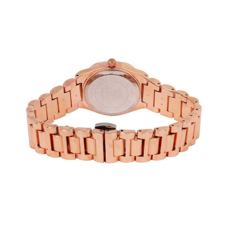 Sansi Mayo Women’s Watch, Bangle & Ring Gift Set — Rose Gold Round Dial with Crystal Egyptian Stone