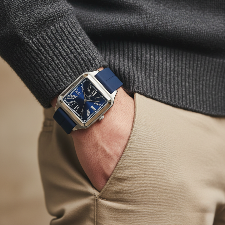 Navy Blue Square Analog