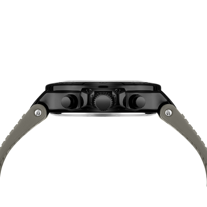 Romano Grey Dial Men’s Watch — Black Case & Silicone Strap