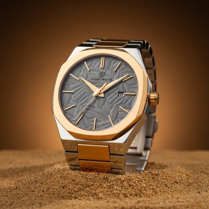 Ash Grey Two-Tone Steel Analog