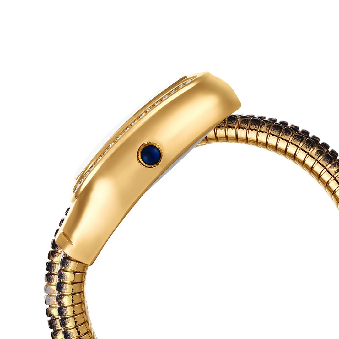 Koil Snake Two-Tone Gold Black Silver Bracelet Watch — Black Dial | Sansi Mayo