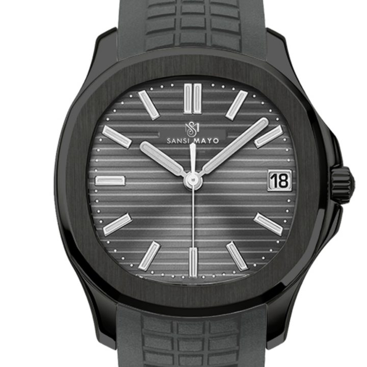 Round Stealth Gray Wrist Watch