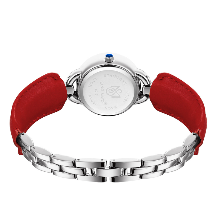 Aurora Red Silver Quartz Watch