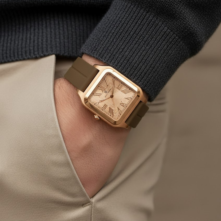 Luxe Gold Square Magnetic Analog