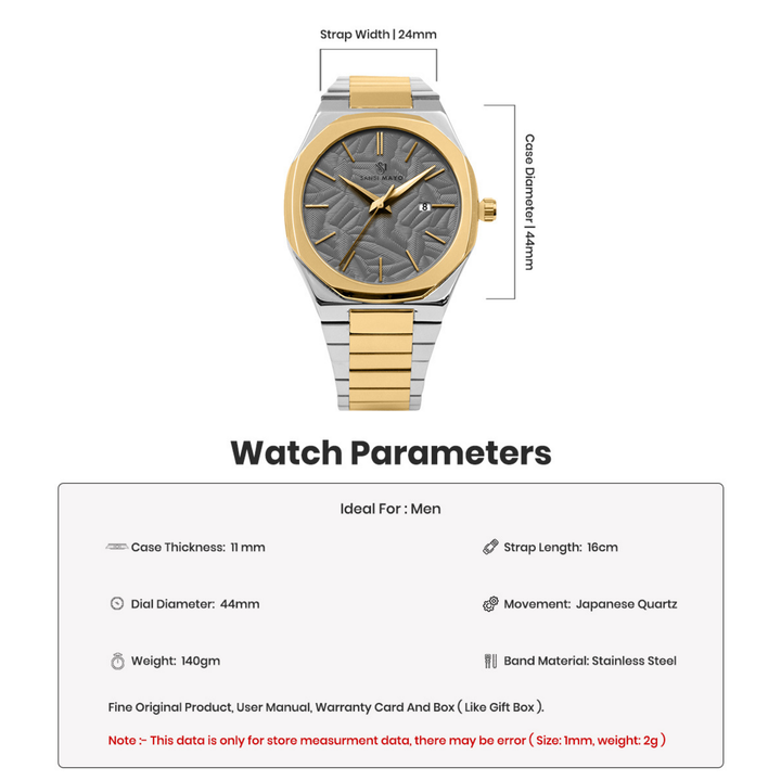 Ash Grey Two-Tone Steel Analog