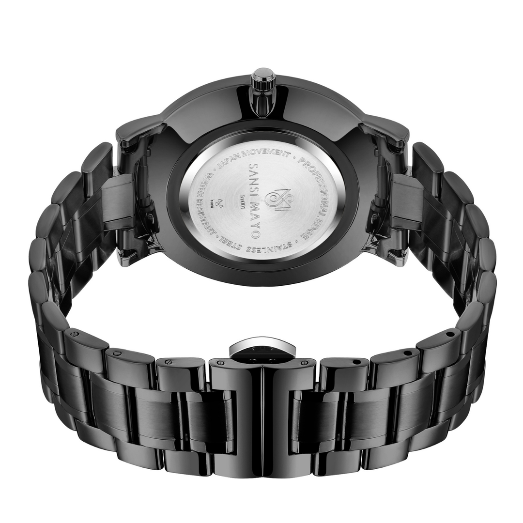 Bold Black & Blue Quartz Date Dial