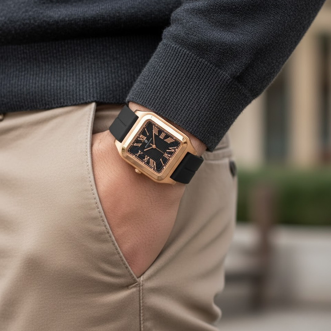 Midnight Black Square Magnetic Analog