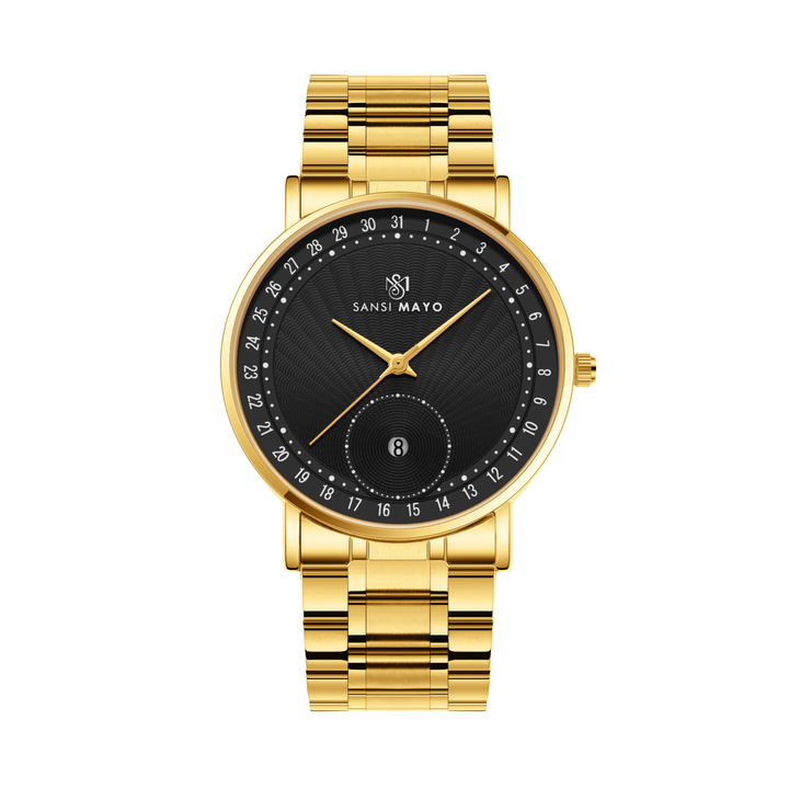 Gold Black Date Dial Quartz