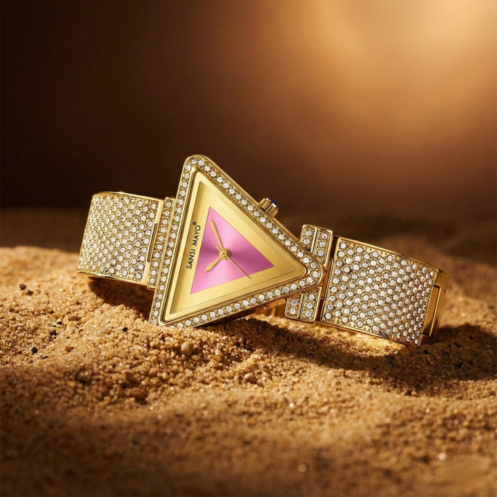 Dina Dark Pink Triangle Dial Women’s Watch